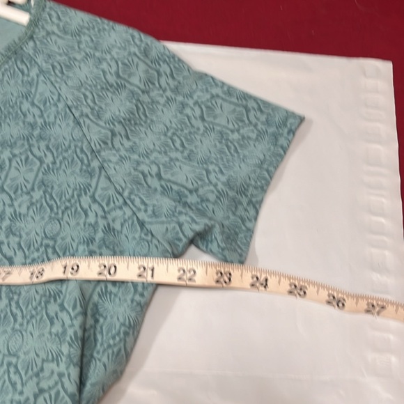 KUHL blue Oriana DRESS open back cut out short sleeve vneck geometric flared XL - Picture 6 of 13